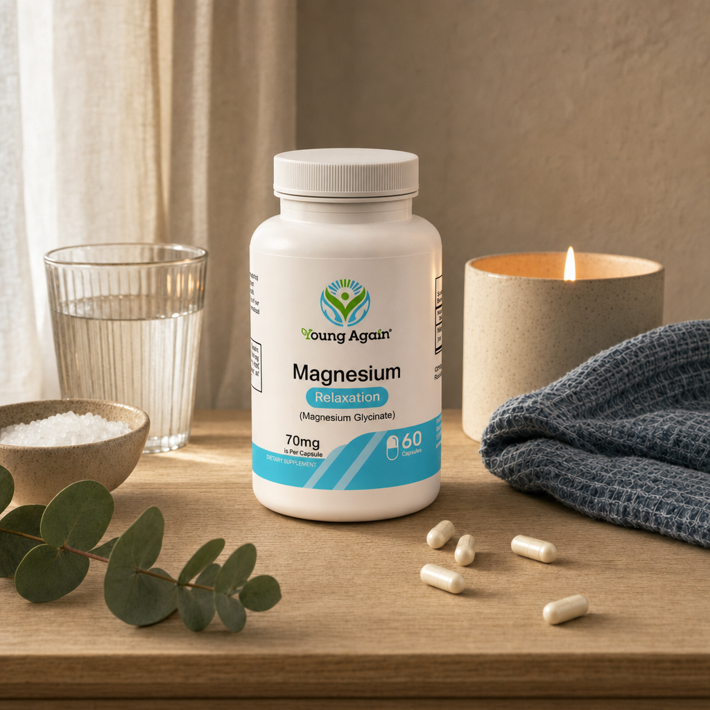 Young Again Magnesium Glycinate evening lifestyle