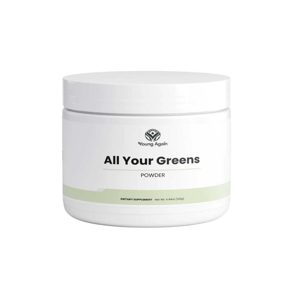 Young Again All Your Greens powder, transparent product image