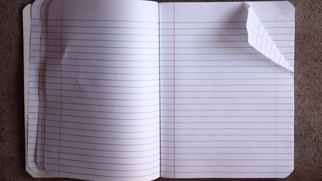 Open blank lined notebook ready for a short weekly habit review