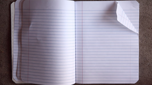 Open blank lined notebook ready for a short weekly habit review