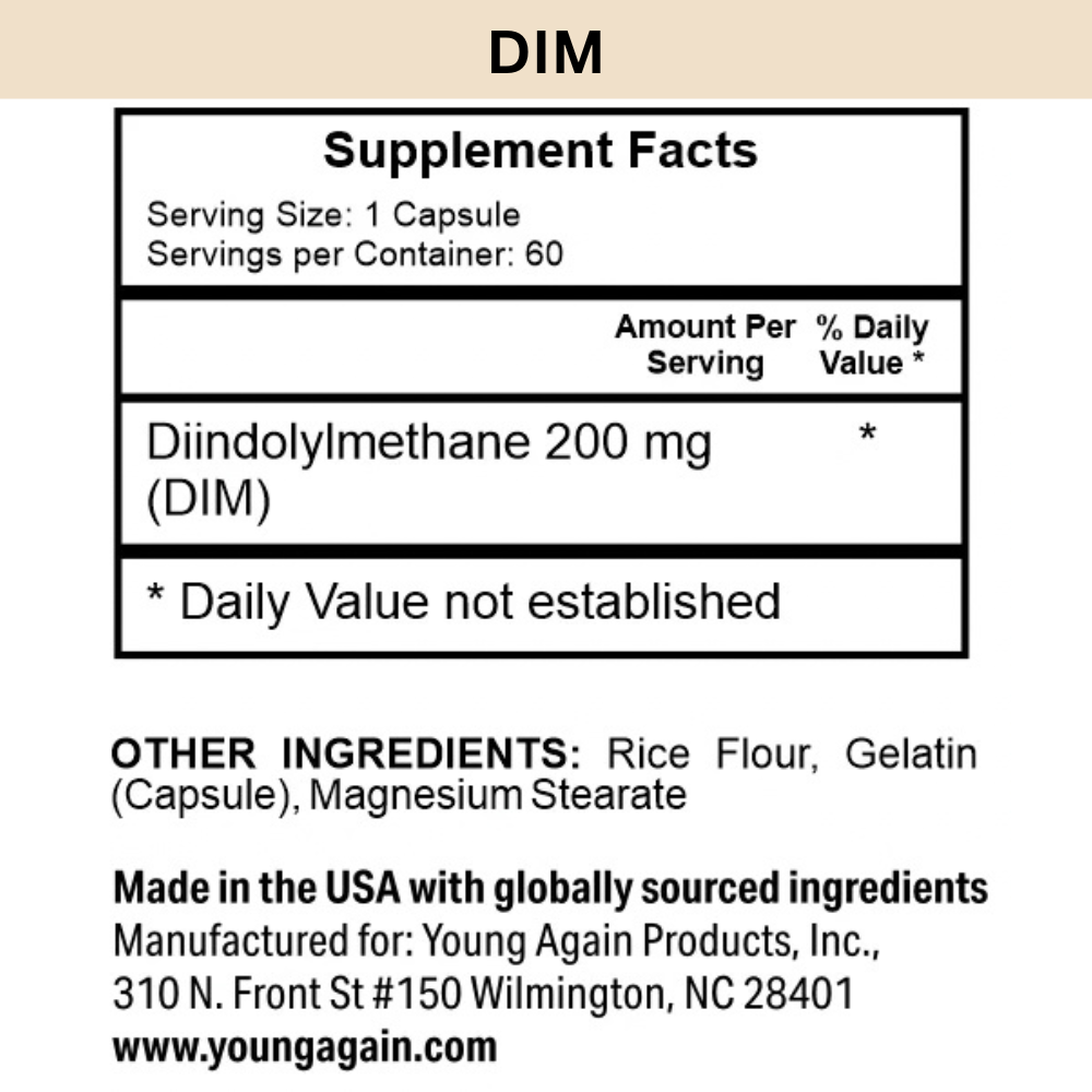 DIM Supplement Facts and ingredients