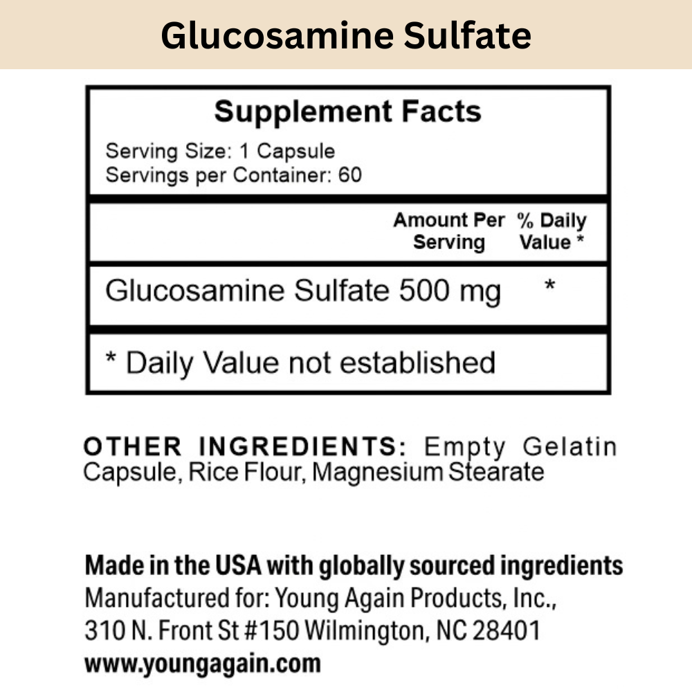 Glucosamine Sulfate Supplement Facts and ingredients