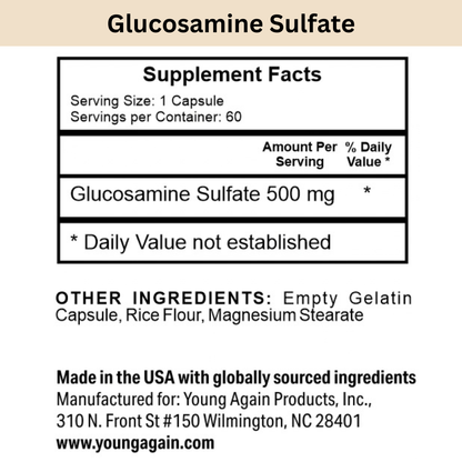 Glucosamine Sulfate Supplement Facts and ingredients