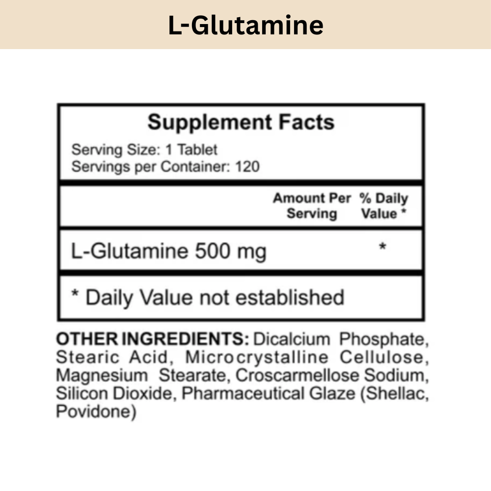 L-Glutamine Supplement Facts and ingredients