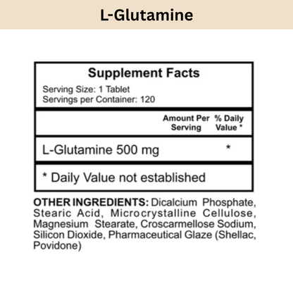 L-Glutamine Supplement Facts and ingredients