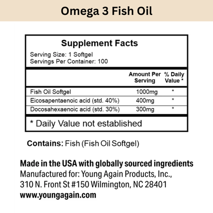 Omega 3 Fish Oil Supplement Facts and ingredients