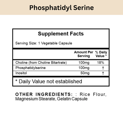 Phosphatidyl Serine Supplement Facts and ingredients