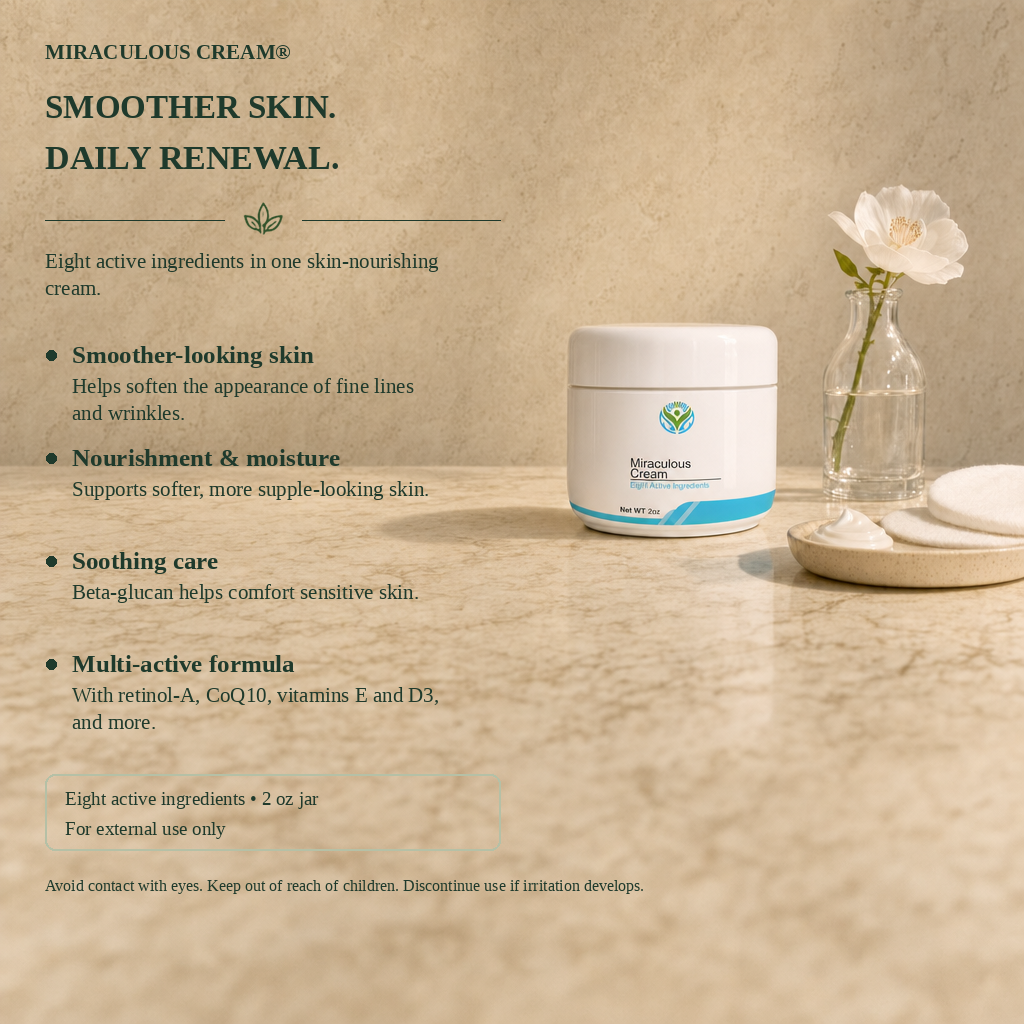 Young Again Miraculous Cream infographic