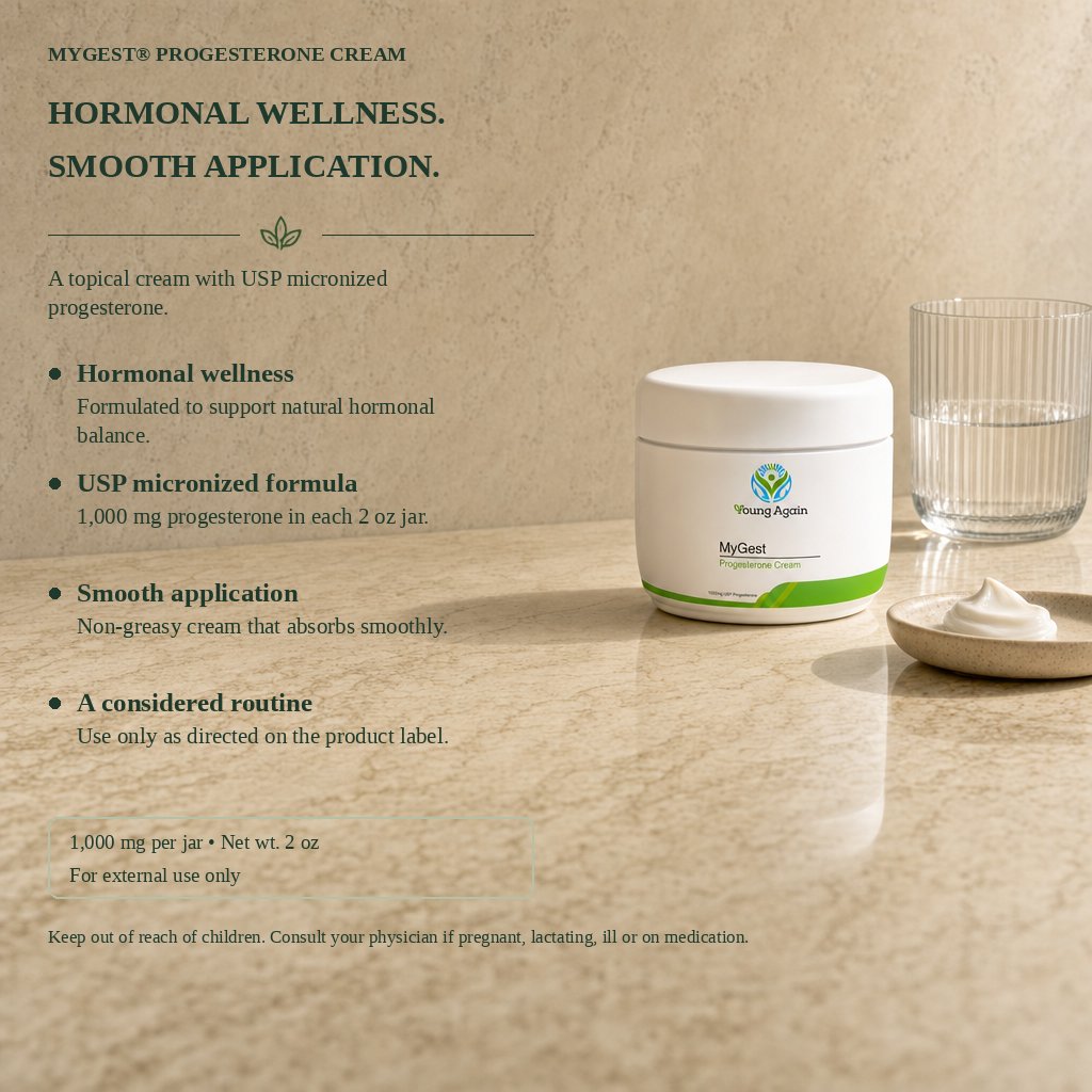 Young Again MyGest Progesterone Cream infographic