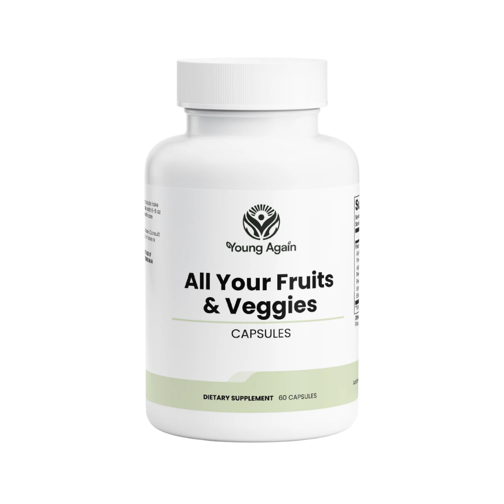 Young Again All Your Fruits & Veggies capsules, transparent product image