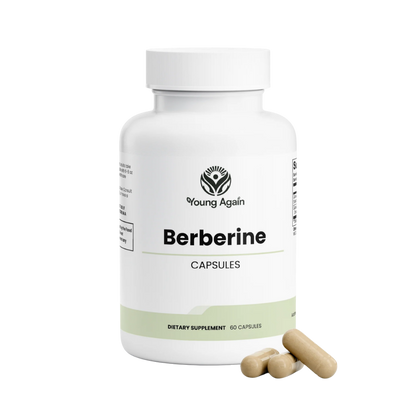 Young Again Berberine product, transparent background for case listing