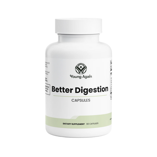 Young Again Better Digestion product, transparent background for case listing