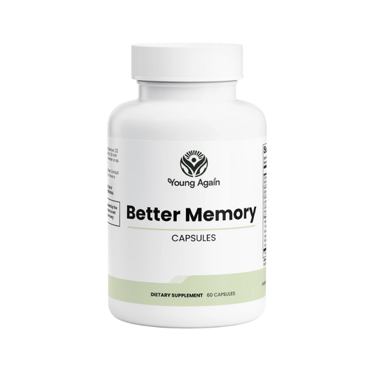 Young Again Better Memory product, transparent background for case listing