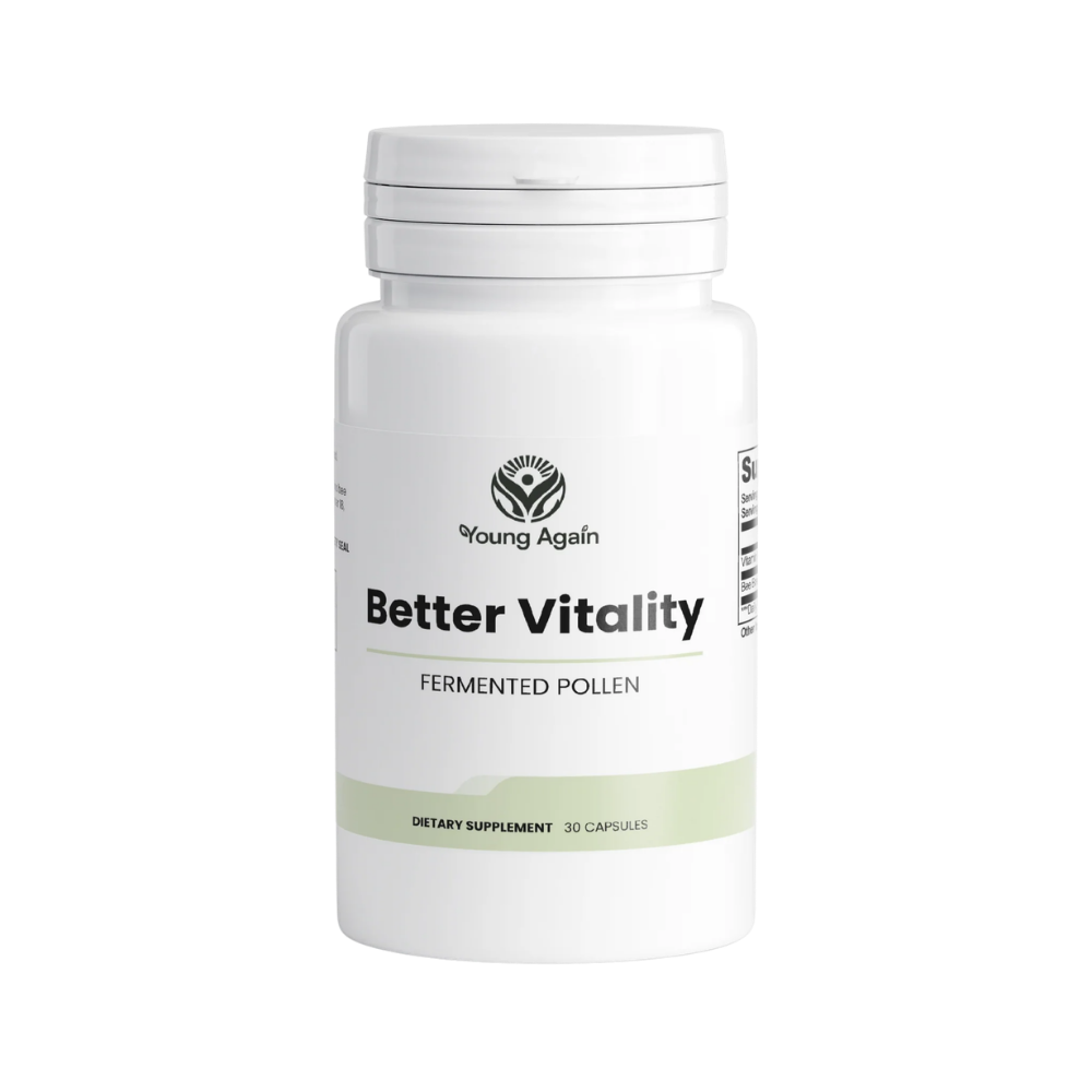 Young Again Better Vitality product, transparent background for case listing